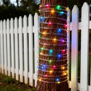 Solar Rope Light 33FT IP65 Multicolor Weatherproof Outdoor LED Copper String Light for Party, Garden, Porch, Yard, Home, Wedding, Decorative Led Outdoor Waterproof Lights, Outdoor Landscape Lights