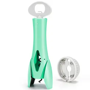 Wine Bottle Opener with Foil Cutter,Sharp Screw - Easy to Use, Effortless Cork Removal, Sturdy Cork Screw for Gifts, Wine, Bottles - Green Kitchen Utensils