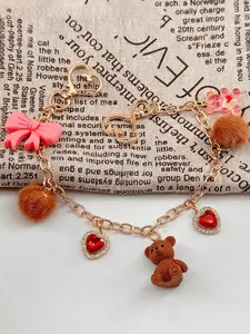 Cute Teddy Bear Bag Chain Y2K Style, Adjustable Decorative Chain for Handbags, Wallets, Backpacks, DIY Fashion Accessory, Perfect Gift