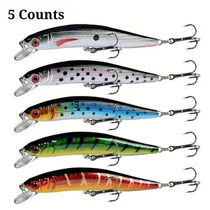5pcs Minnow Lure 8g/10cm Realistic Hard Bait Fishing Lures for Saltwater & Freshwater, Bass Catfish Walleye Trout Baits