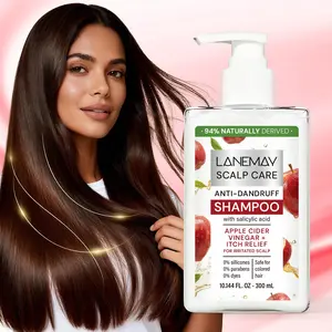 300ml Refreshing Shampoo with Salicylic Acid, Apple Cider Vinegar, Tea Tree Oil, Glycerol - Oil Control, Helps Reduce Scalp Oil Buildup, Enhances Hair Shine, Soothes Scalp - For Oily & Uncomfortable Scalp, Daily Shampoo Care