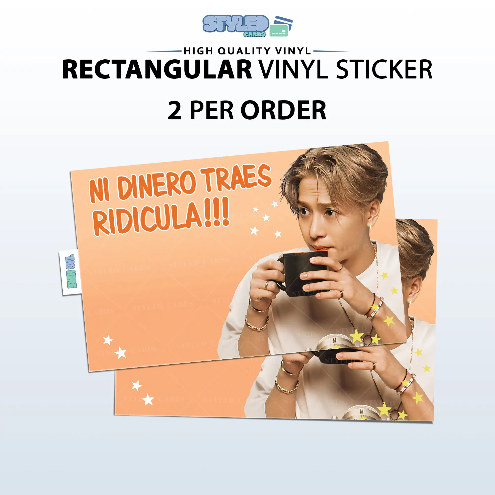 K-POP rectangular vinyl sticker made with high quality vinyl and uv ink