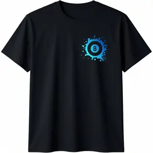 Pool Billiards Player Eight Ball Simple Pool T-Shirt,Made in USA