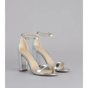 Shine On Cue Metallic Block Heels