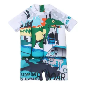 Boys And Girls Sports Floating Swimsuit, Children Short-Sleeved One-Piece Buoyancy Suit, Detachable And Adjustable Buoyancy Swimsuit, With Zipper For Easy Wearing And Taking Off, Suitable For Learning Water Sports And Beach Vacation Swimsuit