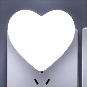 Cute Night Lights, Heart Shape Nursery Nightlight with Light Sensors, Auto Dusk to Dawn Sensor, Soft Warm White, Ideal Nightlight for Bedroom, Bathroom, Hallway, Kitchen (White)