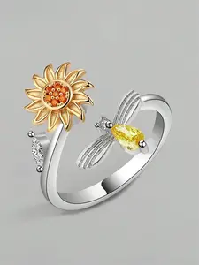 1 PC Pretty Cubic Zirconia Adjustable Ring For Women For Wedding Engagement Party Jewelry Valentine's Day Gift