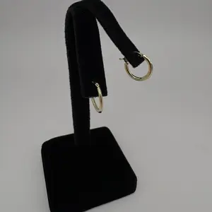 10k Gold Hoop Earrings, Pendant Design Jewellery, Elegant Stylish Accessory for Daily Wear