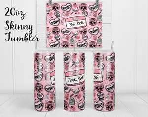 Jane Doe 20oz Skinny Tumbler | with Lid and Straw | Holographic Gift Box | Stocking Stuffer | Secret Santa Gift | White Elephant Gift Exchange Drinkware Flasks