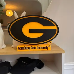 Grambling State University 3D Printed Desktop Sign Bold G Lettering 8.75x12 Inches Lightweight Durable PLA Material