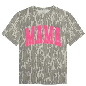 Pink Mama Bottomland Camo T-Shirt Cute Ghost Turkey Track Hunting Tee Outdoor Graphic Shirt Unisex