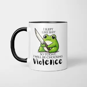 Kawaii rude trendy frog coffee mug, Ceramic black or white mug offensive gift for gen z millennials, Office mug sarcastic gag gift, 11oz Funny Tumblers Drinkware, Funny Accent Mug