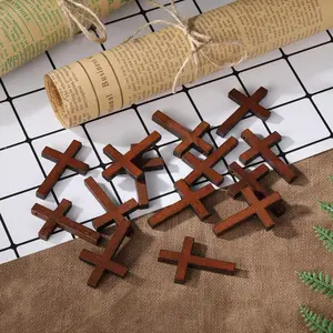Set of 70 Small Cross Set for Crafts, Wooden Cross Charms for Christian Baptism, First Communion, Wooden Crosses for Crafts, 1.2x1.7 Inch