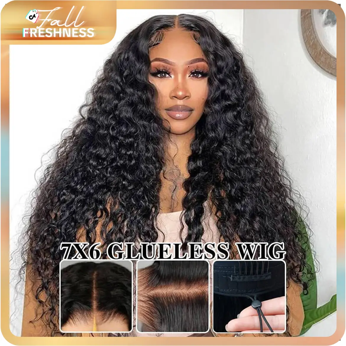 [New in] STERLY 200% Density Glueless Wigs 13x6 Full Lace Frontal Water Wave Wig Human Hair Wig Pre Plucked Pre Cut Deep Wave Wig Ready to Wear Gluele