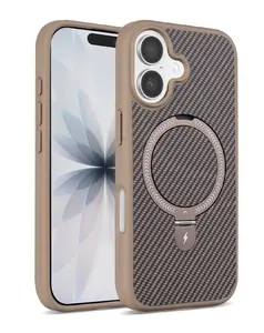iPhone 17 Magnetic Kickstand Case with Carbon Fiber