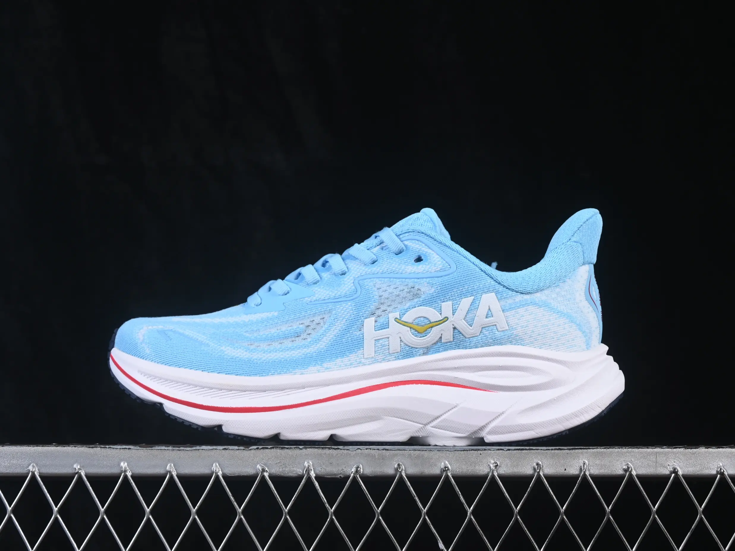Light Blue Knit Mesh Thick Cushioned Running Shoes Unisex Lightweight Outdoor Long Run Fitness Non Slip Daily Low Top Jogging Sneakers