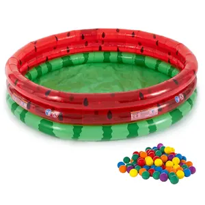 Intex Inflatable Kiddie Watermelon Pool with Multi-Colored Fun Ballz, 100 Pack