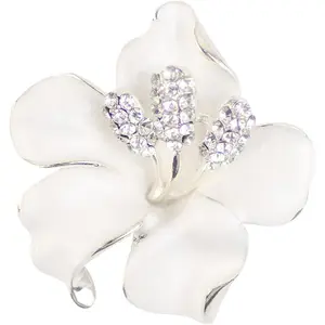 Brooch Pin for Women Flowers Brooch with Created Crystal | Elegant Brooches and Pins for women | Pearl Brooches for women with Flower Pins | Designer Brooch Collar Pins for women, Purple/White/Red, 29.8g