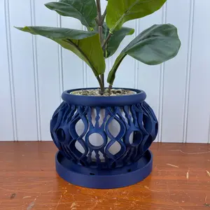 The Lyren Planter & Orchid Pot Hybrid, Orchid Planter with Flower Pot Insert, Indoor Tabletop Planter