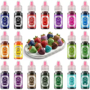 Oil Based Food Coloring 18×0.25 fl oz Bottle Set for Chocolate for Childrens' day ,Birthday Parties&ChocolateCoveredTreats,Cake Decoration Candy Melting Dye Baking Cookies Fudge Meringue
