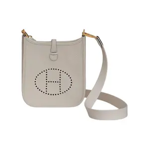 Hermes Evelyne 16 Gold Bucket Bag in Clemence Calfskin for Women