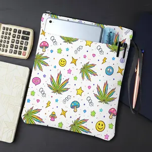1PC Colorful Psychedelic Nature Print Book Cover with Zipper Closure - Book Protector & Storage Bag, Front Pocket for Students, Teachers, Office Supplies.