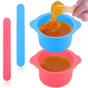 LMMAKE 1 Pack Silicone Wax Pot Liners, Silicone Wax Warmer Liner Non Stick Wax Bowl For Wax Warmer Wax Melt Warmer With 1 Pc Wax Spatula Sticks For Hair Removal Compatible, The Non-stick Surface Lets You Easily Peel Off Leftover Wax Without Scrubbing