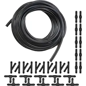 4M/13Ft Universal Car Windshield Washer Fluid Hose Kit with 30 Connectors for Connecting Water Pump and Nozzles Black