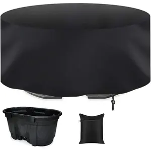 Waterproof Stock Tank Covers for 300 Gallon Stock Tanks Oval Stock Tanks Pool Cover Portable Soaking Tub Furniture Covers for Water Tank, Ice Bath Tub, Swimming Pool Protector