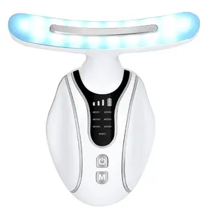 Facial Massager for Face and Neck, Color-Light-Therapy-for-Face and Neck, Face culpting Wand with 7 Color, Lifting and Tightening,at-Home Face Tool for Skin Care(White)
