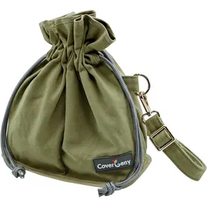 Nature Collection Bag for Rock,Leaf, Pine Cones, Beach Glass, Kids, Teens & Women Canvas Crossbody Treasure Hunting Bag with Drawstring Closure,Sand-Sifting Mesh Bottom & 2 Compartments Army Green