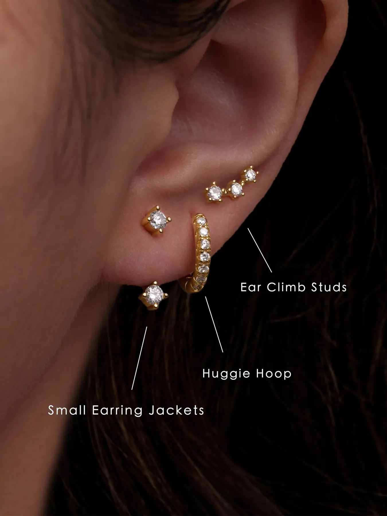 3Pcs Trendy Hypoallergenic Stud Hoop Cartilage Earrings Set for Women, 3 Stacked Holes Earring Stacks Cute Studs Huggie Earring Dainty Silver Gold Jewelry for Sensitive Ears Non Tarnish Stainless Steel Hoops Hypoallergenic Post Earrings
