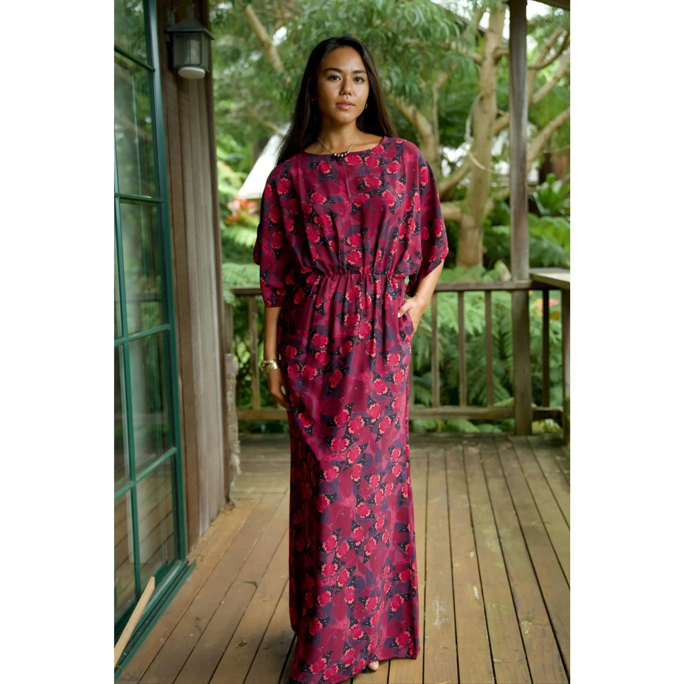 Māmaki & Butterflies Blouson Dress