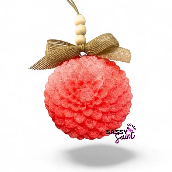 Sassy Saint Dahlia Flower Freshie-Made to Order-Premium Air Freshener for Car, Home, or Small Space Handcrafted with Unique Designs Long-lasting Fragrance 4-8 Weeks-Spring-Garden Style