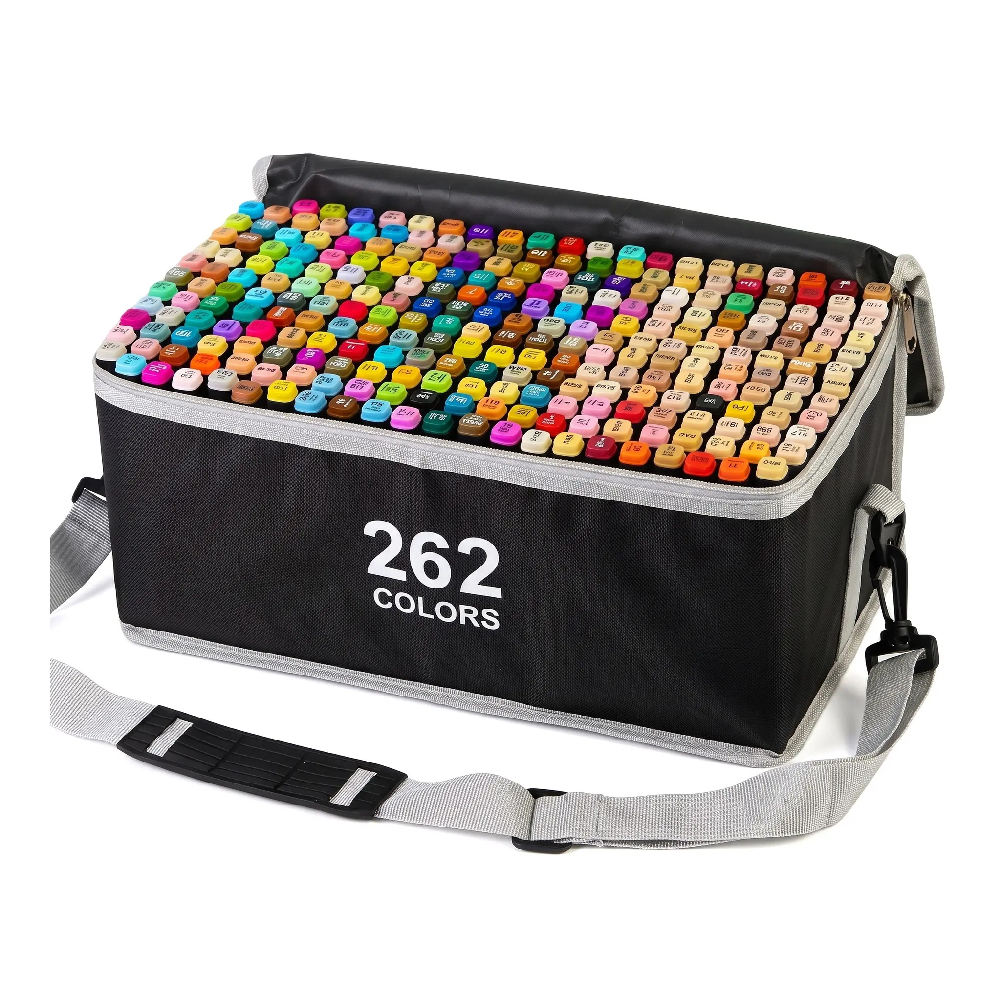 Double Head Markers Dual Tip Broad and Fine Point for Versatile Art Projects 168 Colors or 262 Colors Set Smooth Flow Water Resistant Fast Drying Oil Based Ink Perfect for Detailing and Coloring