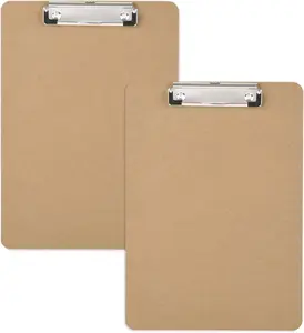 2pcs Hardboard Office Clipboards, Letter Size Clipboards with Low Profile Clip, Classic Clip Boards, 9 x 12.5 Inch Wooden Clipboards for Office.