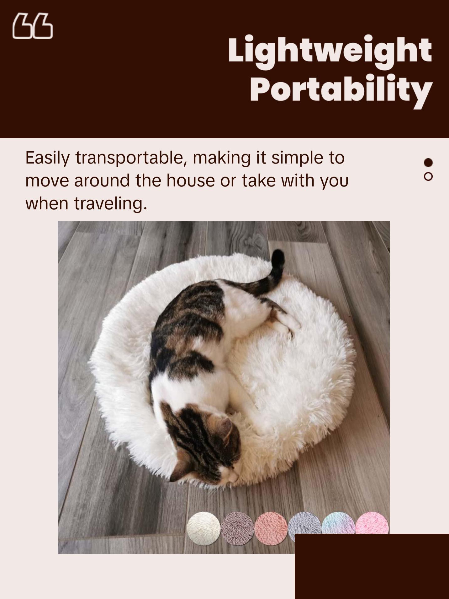 Plush Cat Bed Mats Round Pet Bed for Cats Small Dogs Soft Fleece Pet Sleeping Mat Kitten Puppy Nest Pet Cushion Cat Accessories