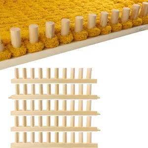 79" Chunky Knitting Loom Suitable for Blanket Making with Wood Frame - Portable Hand Knitting Machine for Beginners, Reusable Bulky Yarn Craft Kit, Blanket Loom for Thick Yarn & -Scale DIY Crafts
