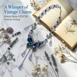 Lavender Butterfly Pearl Waist Chain  Y2K Aesthetic Glitter Butterfly Charm Pendant Belt, Coquette Soft Goth Body Jewelry, Sexy Dress & Crop Top Accessory, Mystery Aesthetic Jewelry, Valentines Gift for Her