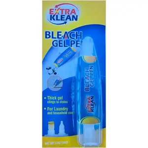 Extraklean Bleach Gel Pen for Clothing - Stain Remover Gel Cleaner with Dual Tip Applicator - Milky White - 1PCS - Portable for Laundry & Household Use - Effective for Tough Stains Cleaning