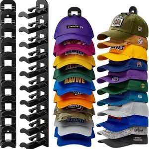 Latest Third Generation Baseball Cap Storage Box, Wall-Mounted Hat Rack Holds Up to 20 Hats, Includes Strong Adhesive and Screws ()