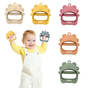 Baby Teething Toys Bear Hand Teethers for Babies Silicone Chick Teething Toys for Babies Over 6 Months Anti Dropping Wrist Mitten for Sucking Needs