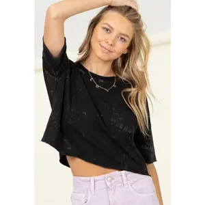 Play No Games Short Sleeve Tee Top Women's Boxy Cropped Essential Comfort Shirts Tshirt Skirt Casual Crewneck Basic Minimalist Style Womenswear Black Crew Neck Round Neck