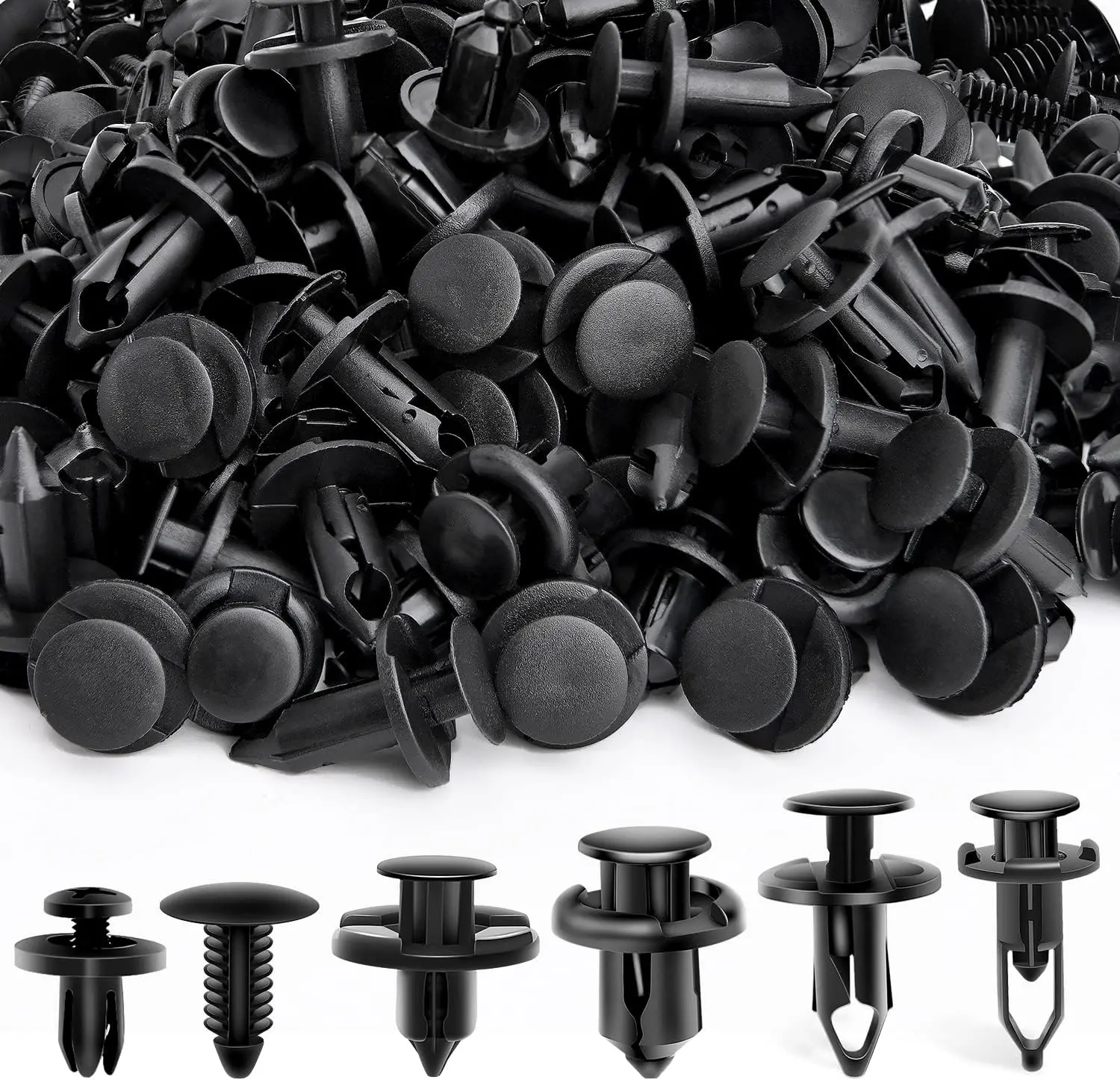 Nilight 200PCS Car Retainer Clips 6mm 7mm 8mm 9mm 10mm Expansion Screws Replacement Kit Bumper Push Rivet Clips for GM Ford Toyota Honda Chrysler Nissan