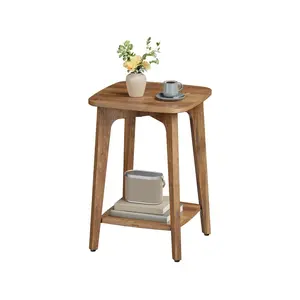 VASAGLE MAEZO Collection - Side Table, 2-Tier Small Square End Table, Nightstand with Tapered Legs, Curved Transitions, for Small Spaces, Living Room, Bedroom