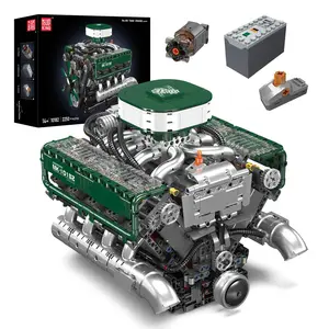 Mould King 10182 V8 Engine Building Blocks Sets, MOC V8 Tank Engine Model Kit with Battery and Motor, Collectable 8-Cylinder Combustion Car Engine Model Toys for Kids/Adults (2250+PCS)