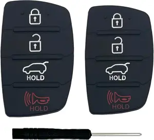 Replacement Key Button Pad fit for Hyundai Hyundai Santa Fe Sport Sonata 2013-2018 flip Keyless Entry Key Fob