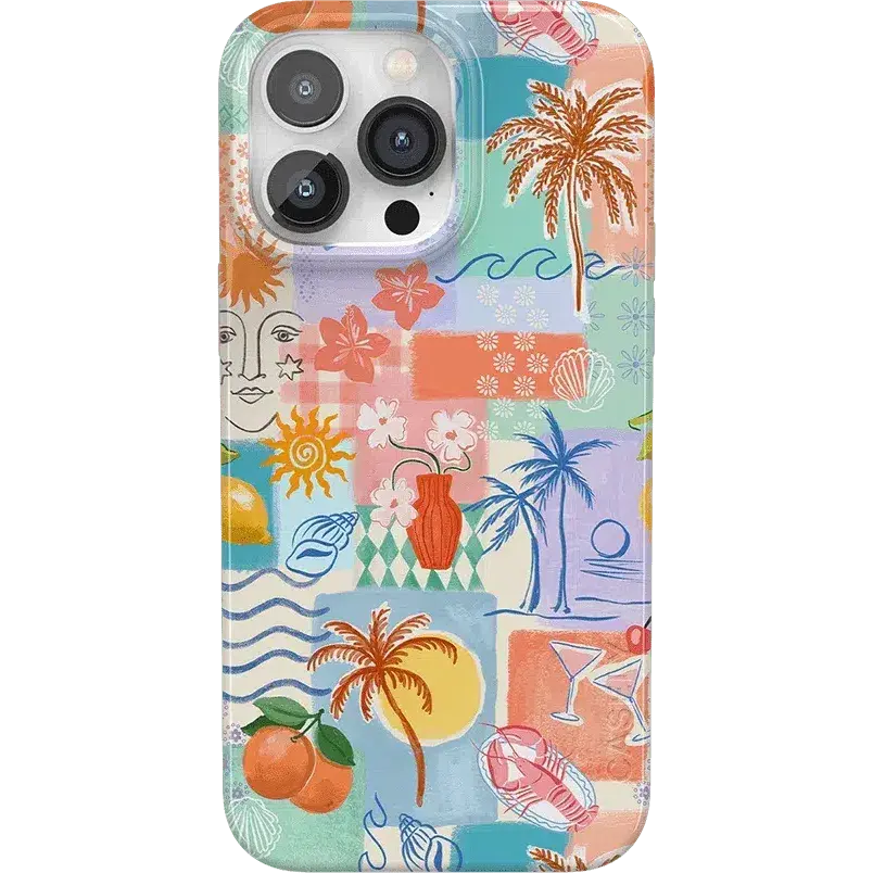 Casely iPhone 14 Pro Max Case | Tropical Heat | Beachy Collage | Compatible with MagSafe | Classic Ultra Thin Design