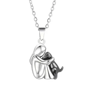 Trendy Black Dog Pendant Necklace For Women Puppy Dog Mom Necklaces Animal Pet Jewelry Accessories