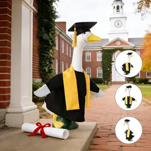 23 Inch Porch Goose Graduation Set, Includes Tassel Bachelor Cap, Gown Dress & Belt, Outdoor Garden Decoration Gift
